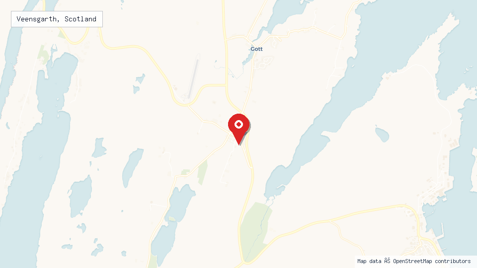 Street map of Veensgarth, Scotland with location pin