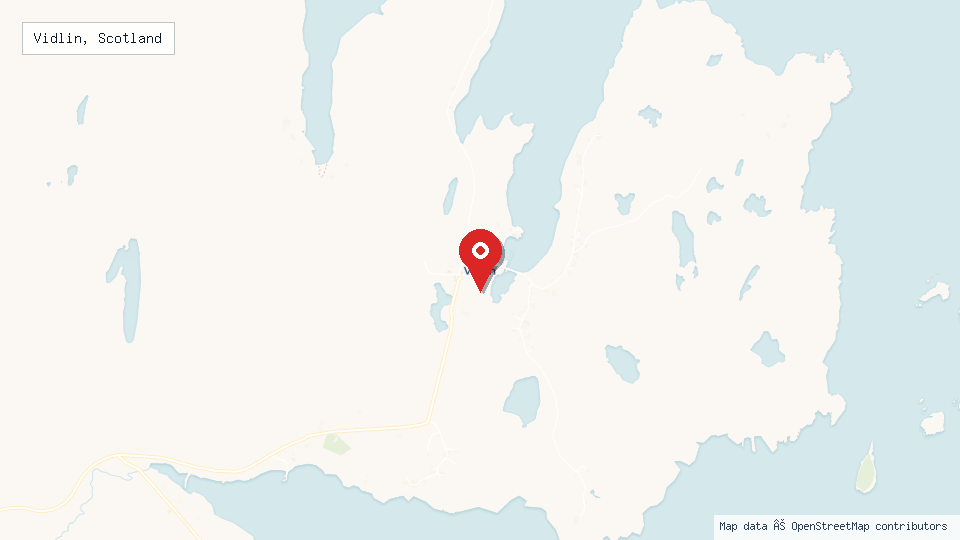 Street map of Vidlin, Scotland with location pin