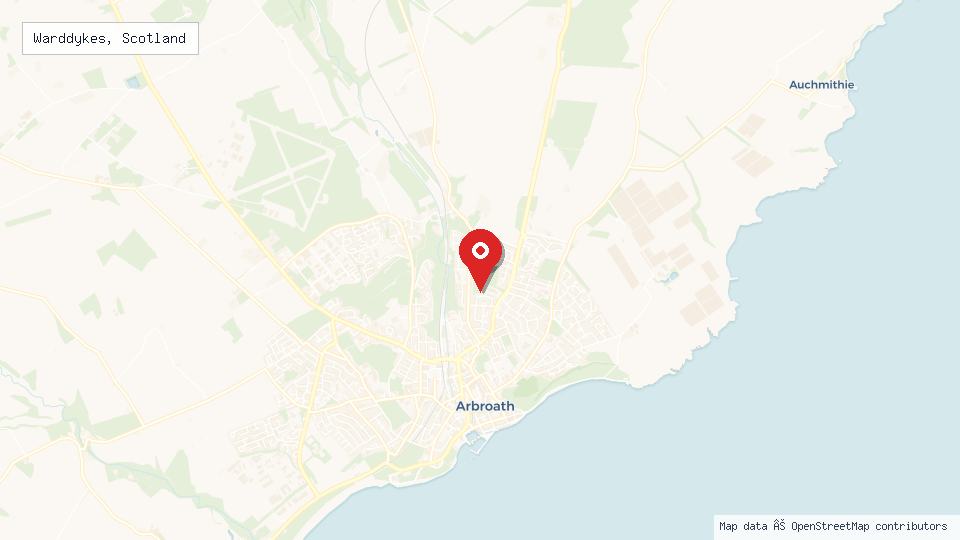 Street map of Warddykes, Scotland with location pin