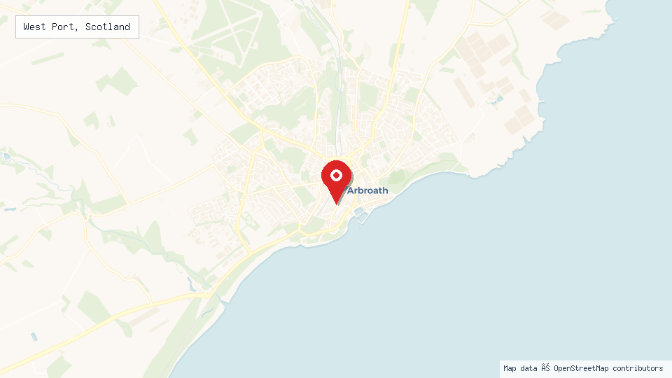 Street map of West Port, Scotland with location pin