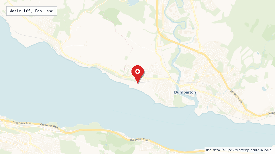 Street map of Westcliff, Scotland with location pin