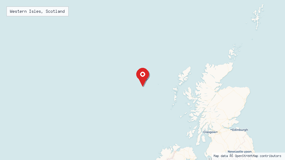 Street map of Western Isles, Scotland with location pin