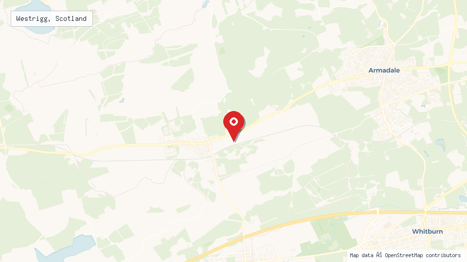 Street map of Westrigg, Scotland with location pin