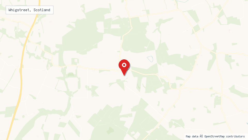 Street map of Whigstreet, Scotland with location pin