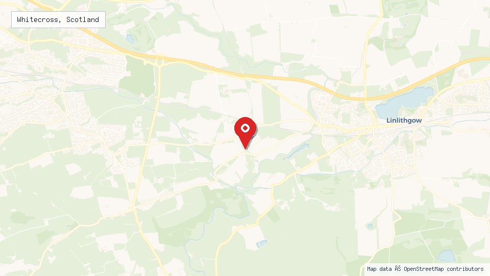 Street map of Whitecross, Scotland with location pin
