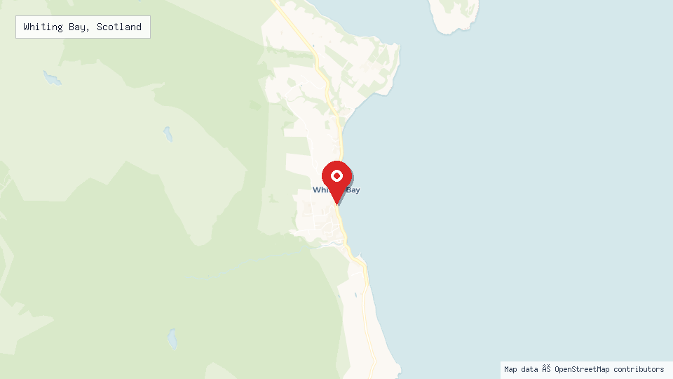 Street map of Whiting Bay, Scotland with location pin