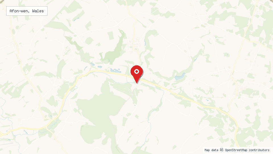 Street map of Afon-wen, Wales with location pin