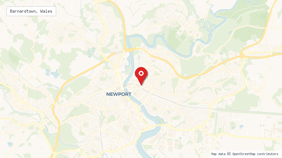 Street map of Barnardtown, Wales with location pin