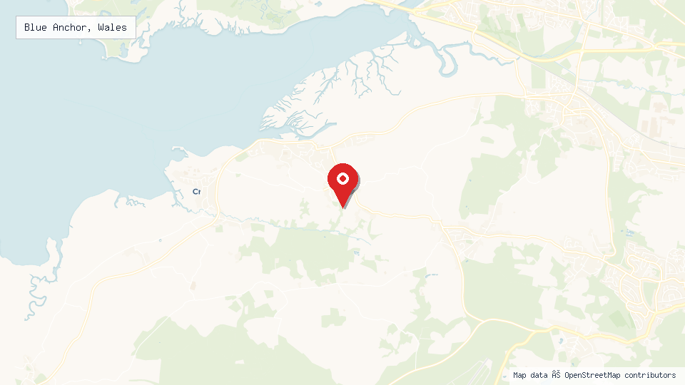 Street map of Blue Anchor, Wales with location pin