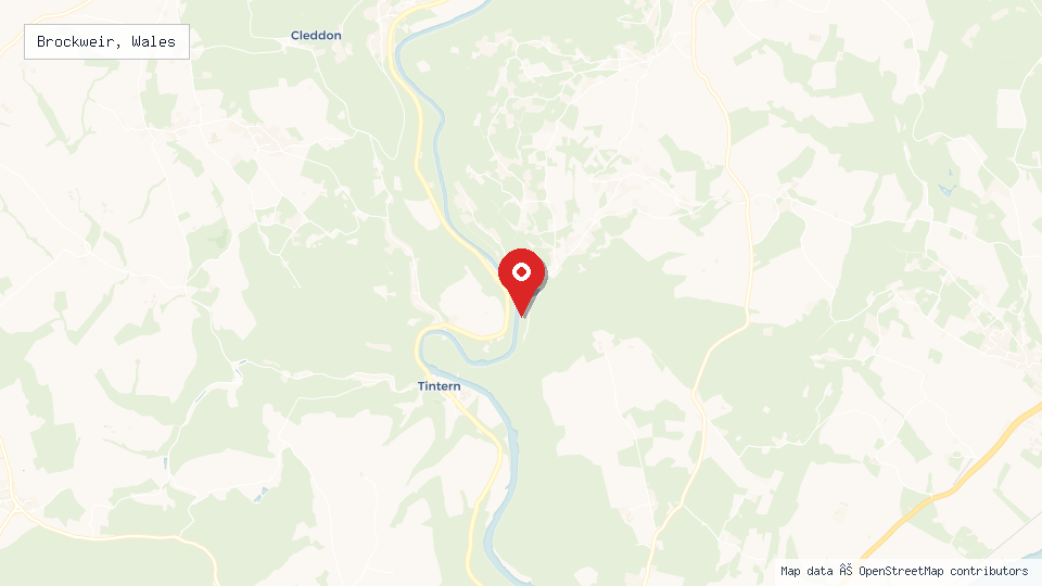 Street map of Brockweir, Wales with location pin