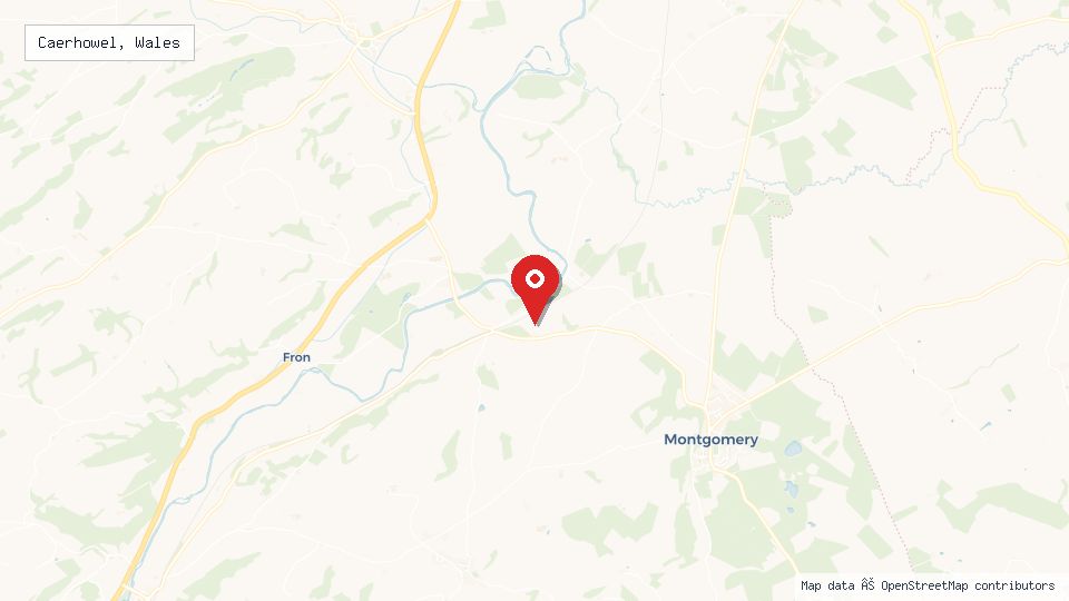 Street map of Caerhowel, Wales with location pin
