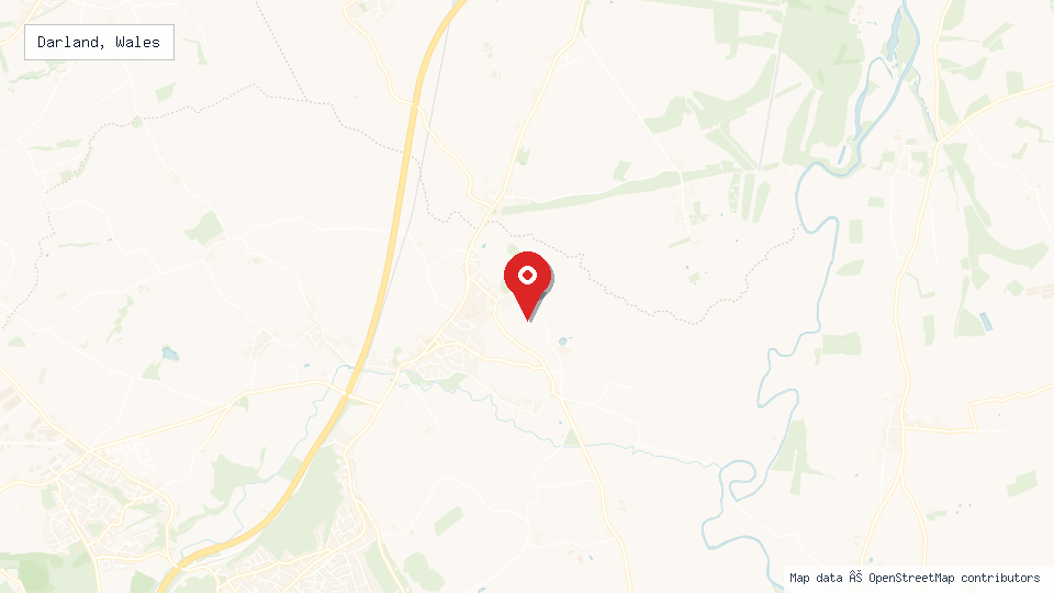 Street map of Darland, Wales with location pin