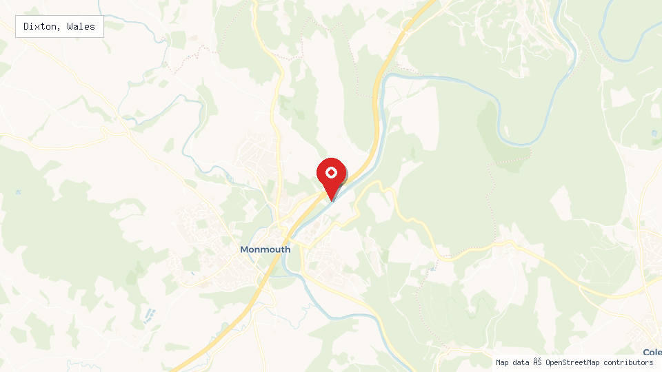 Street map of Dixton, Wales with location pin