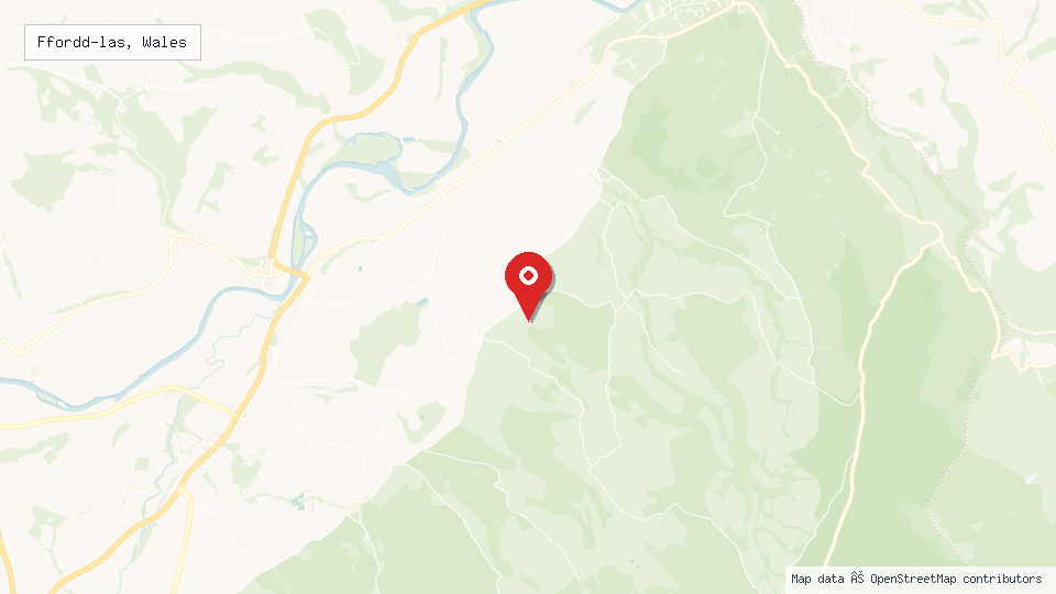 Street map of Ffordd-las, Wales with location pin