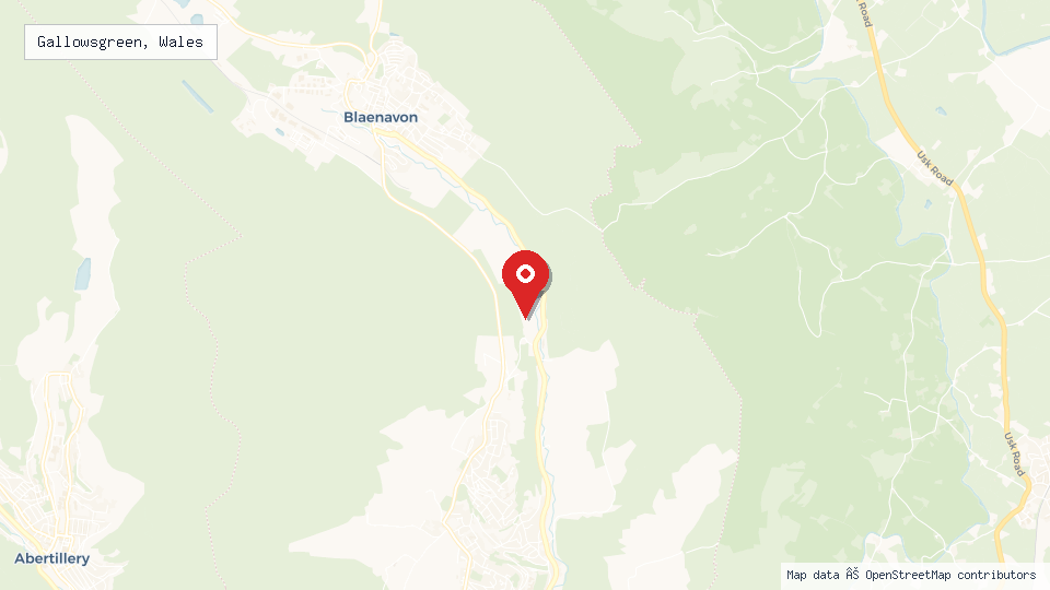 Street map of Gallowsgreen, Wales with location pin