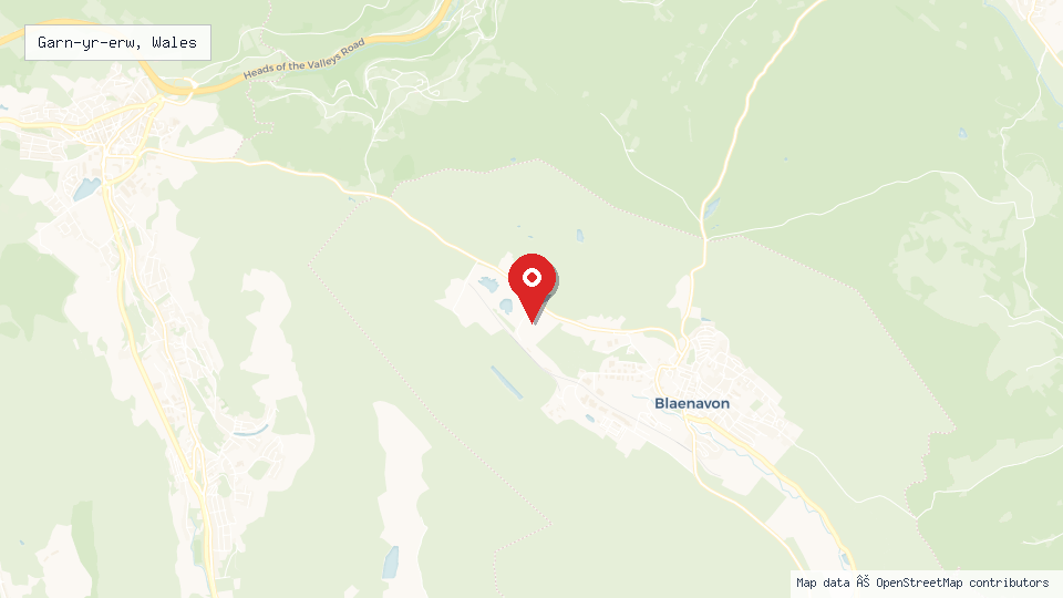 Street map of Garn-yr-erw, Wales with location pin