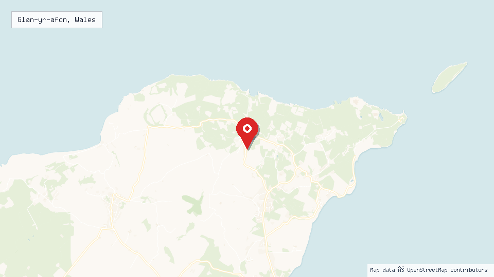 Street map of Glan-yr-afon, Wales with location pin