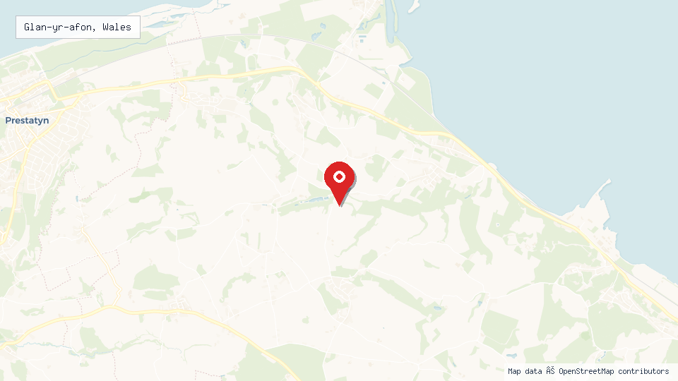 Street map of Glan-yr-afon, Wales with location pin