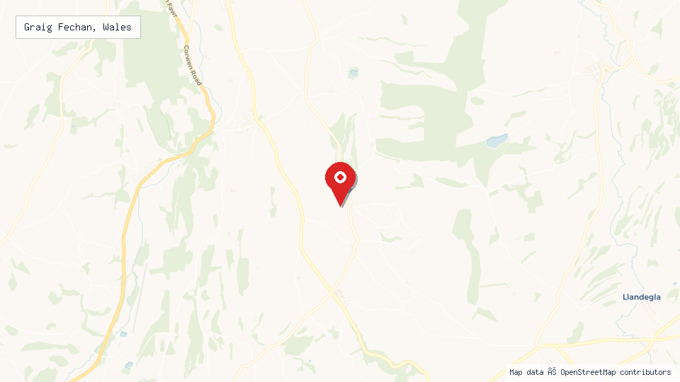 Street map of Graig Fechan, Wales with location pin