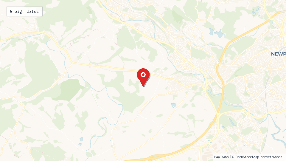 Street map of Graig, Wales with location pin