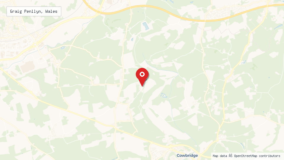 Street map of Graig Penllyn, Wales with location pin