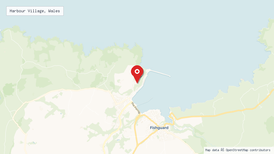 Street map of Harbour Village, Wales with location pin