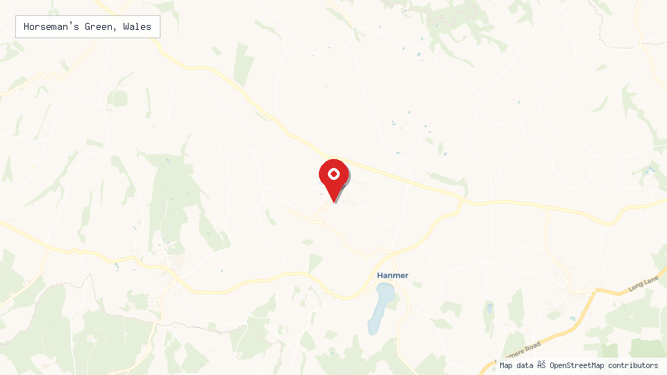 Street map of Horseman's Green, Wales with location pin