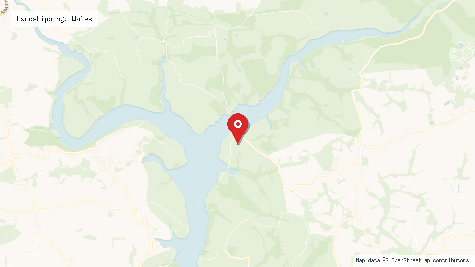Street map of Landshipping, Wales with location pin
