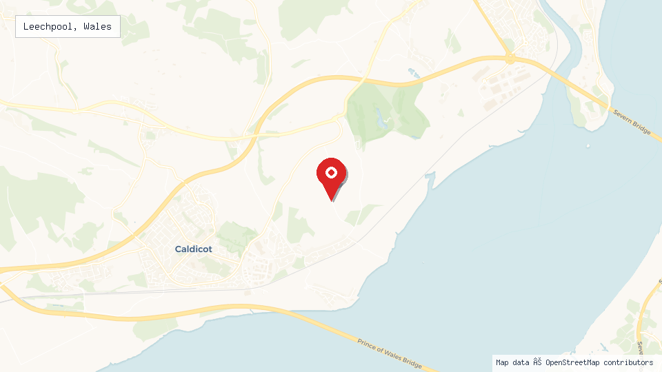 Street map of Leechpool, Wales with location pin