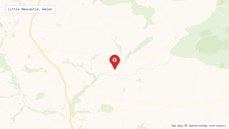 Street map of Little Newcastle, Wales with location pin