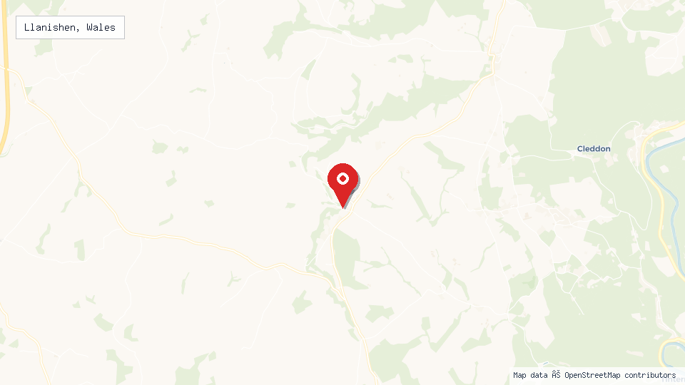 Street map of Llanishen, Wales with location pin