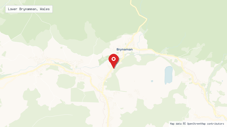 Street map of Lower Brynamman, Wales with location pin