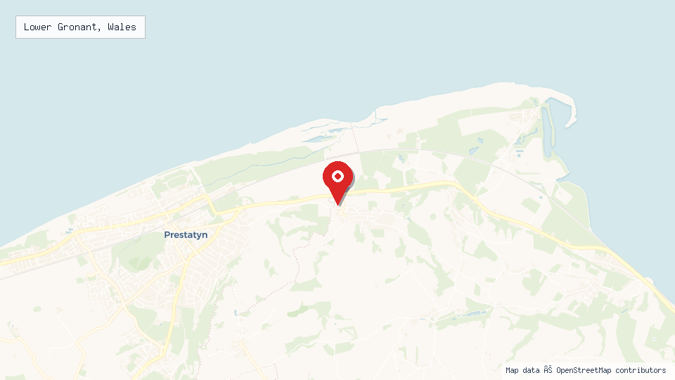 Street map of Lower Gronant, Wales with location pin