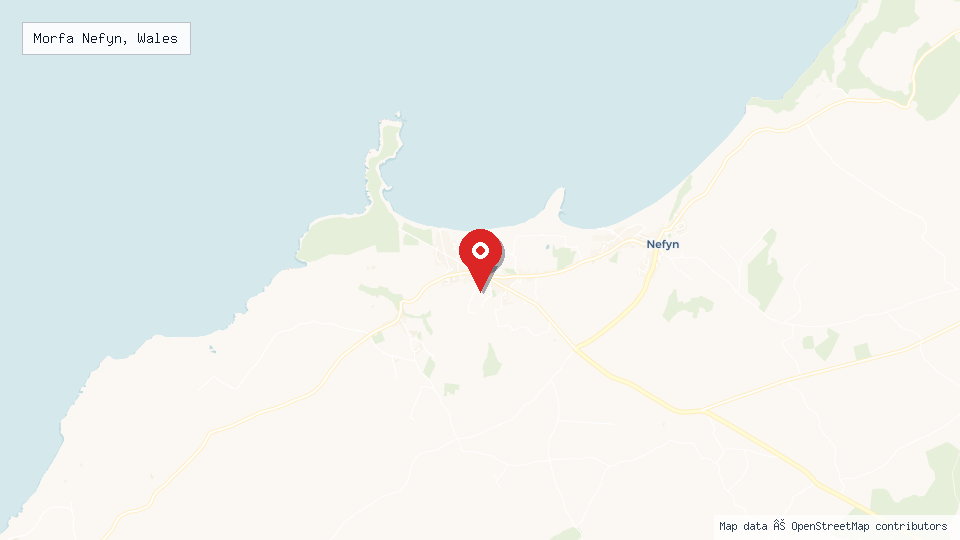 Street map of Morfa Nefyn, Wales with location pin