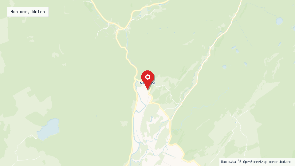 Street map of Nantmor, Wales with location pin