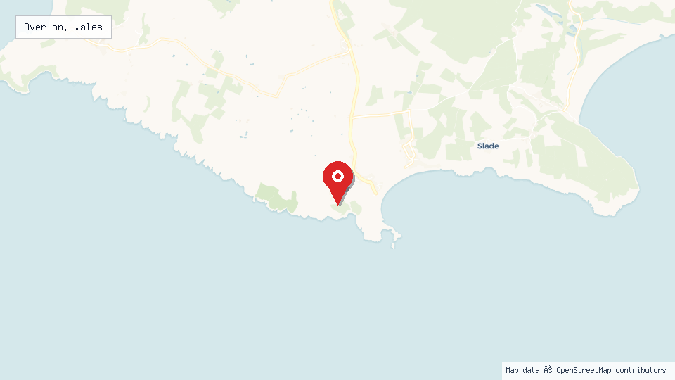 Street map of Overton, Wales with location pin