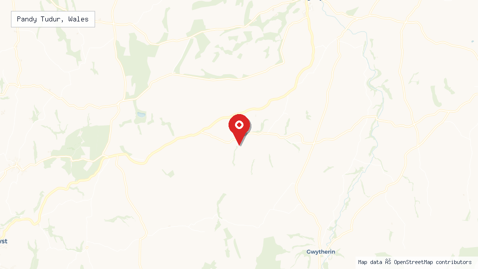 Street map of Pandy Tudur, Wales with location pin