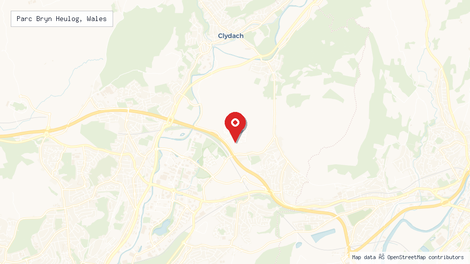Street map of Parc Bryn Heulog, Wales with location pin