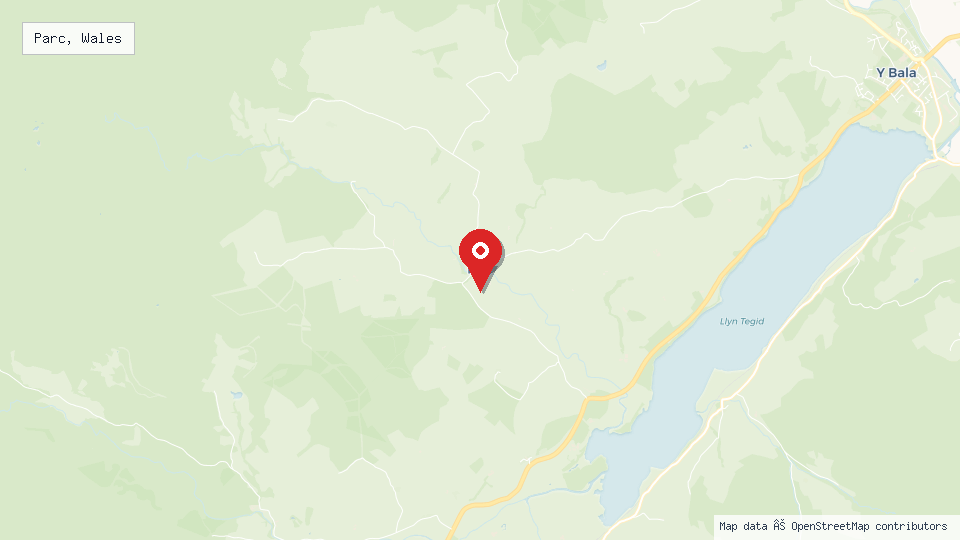Street map of Parc, Wales with location pin