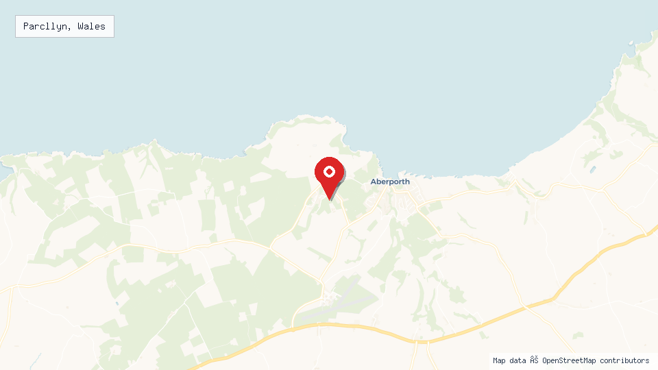 Street map of Parcllyn, Wales with location pin