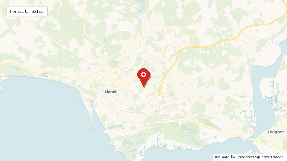 Street map of Penallt, Wales with location pin