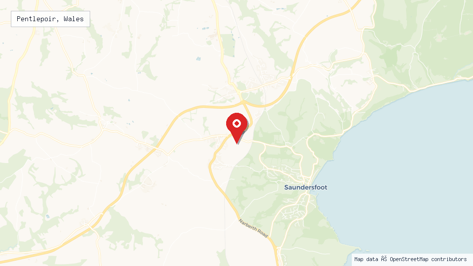 Street map of Pentlepoir, Wales with location pin