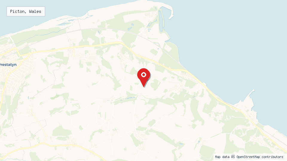 Street map of Picton, Wales with location pin