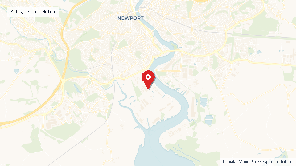 Street map of Pillgwenlly, Wales with location pin