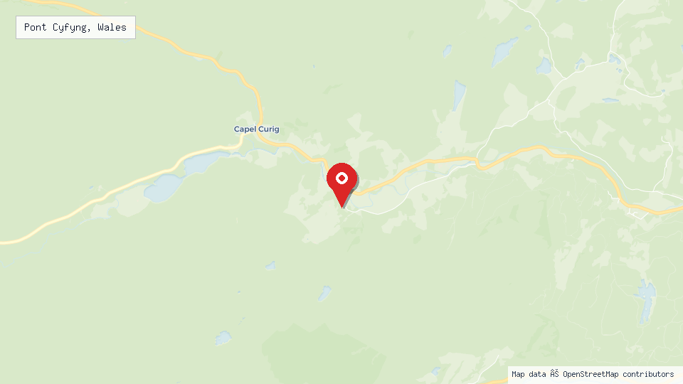 Street map of Pont Cyfyng, Wales with location pin