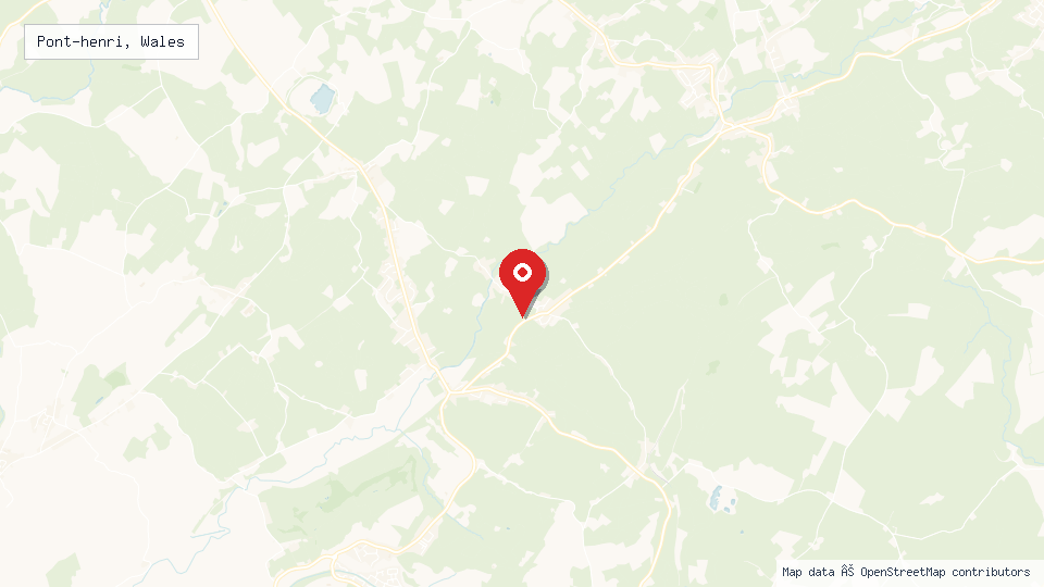 Street map of Pont-henri, Wales with location pin
