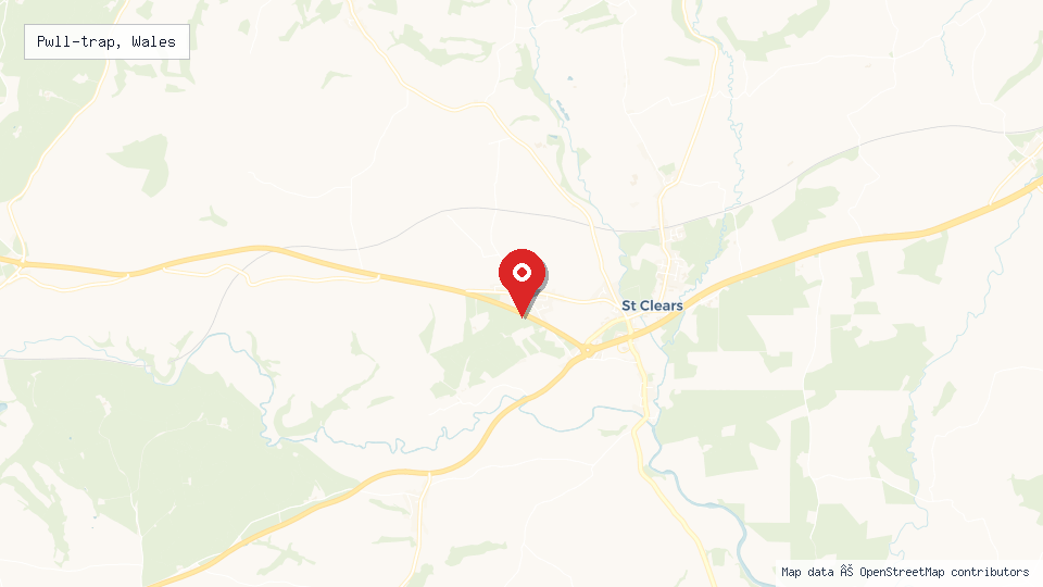 Street map of Pwll-trap, Wales with location pin