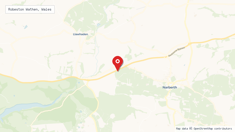 Street map of Robeston Wathen, Wales with location pin