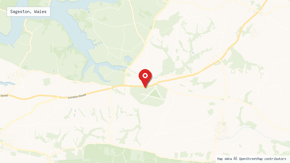 Street map of Sageston, Wales with location pin