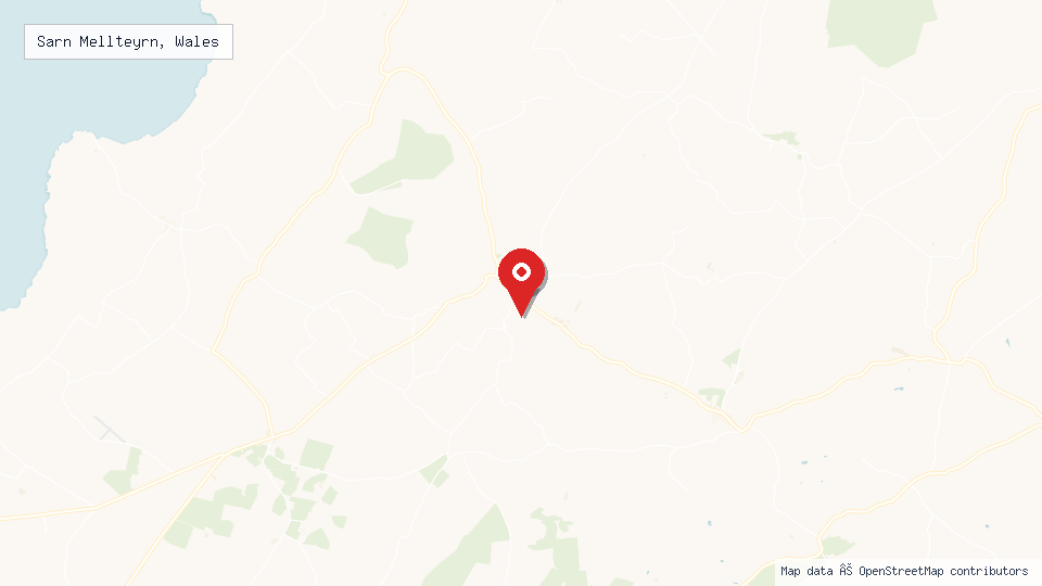 Street map of Sarn Mellteyrn, Wales with location pin